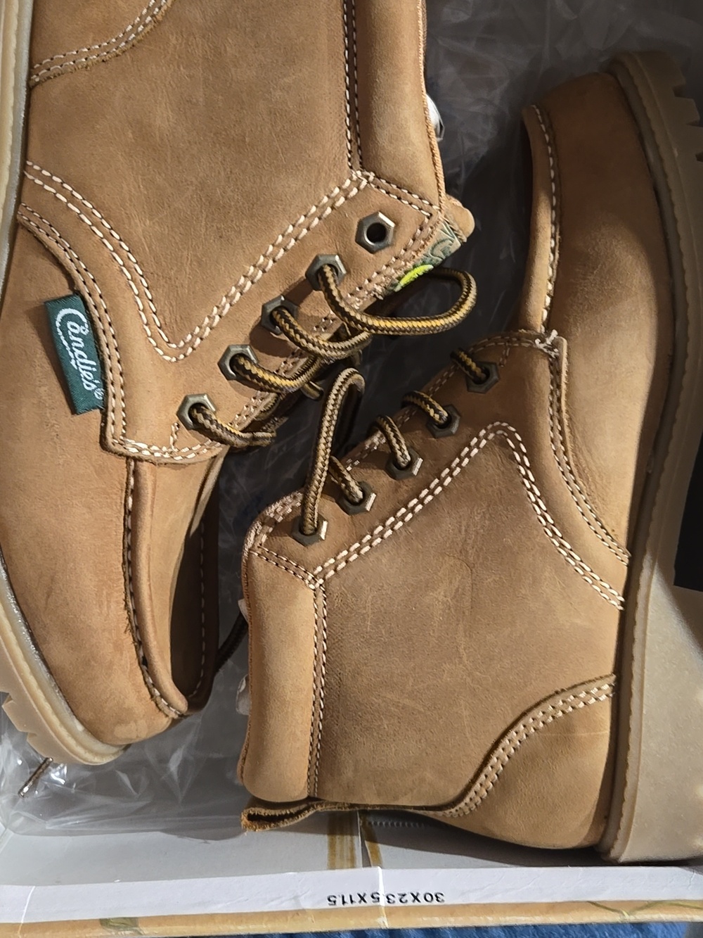 Candie's Reno Tobacco Colored  Lace-Up Ankle Boots, Size 7, New